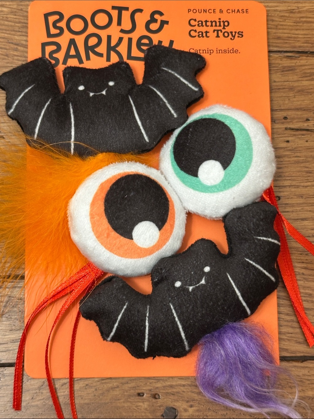 Boots & Barkley Halloween Catnip Toys - Black, Orange, Teal, Purple